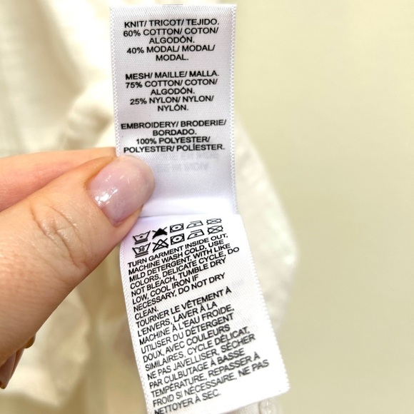 Lucky Brand Embroidered Boho Flutter Sleeve White Top Blouse Shirt, Size Small - Picture 9 of 10